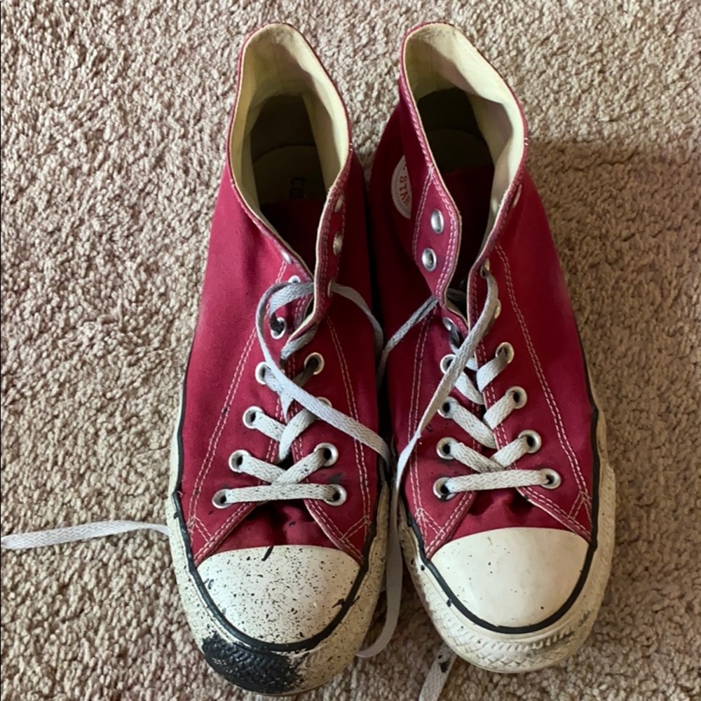 Well Used Converse - Maroon